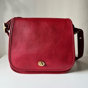Coach Red Leather Shoulder Bag